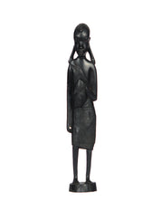 Hand Carved “Village Warrior Woman Holding Shield” Statue (shelf 9)