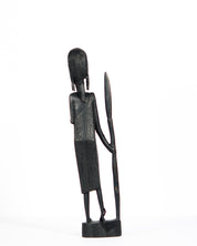 Hand Carved Village Woman w/ Walking Stick Statue (shelf 9)