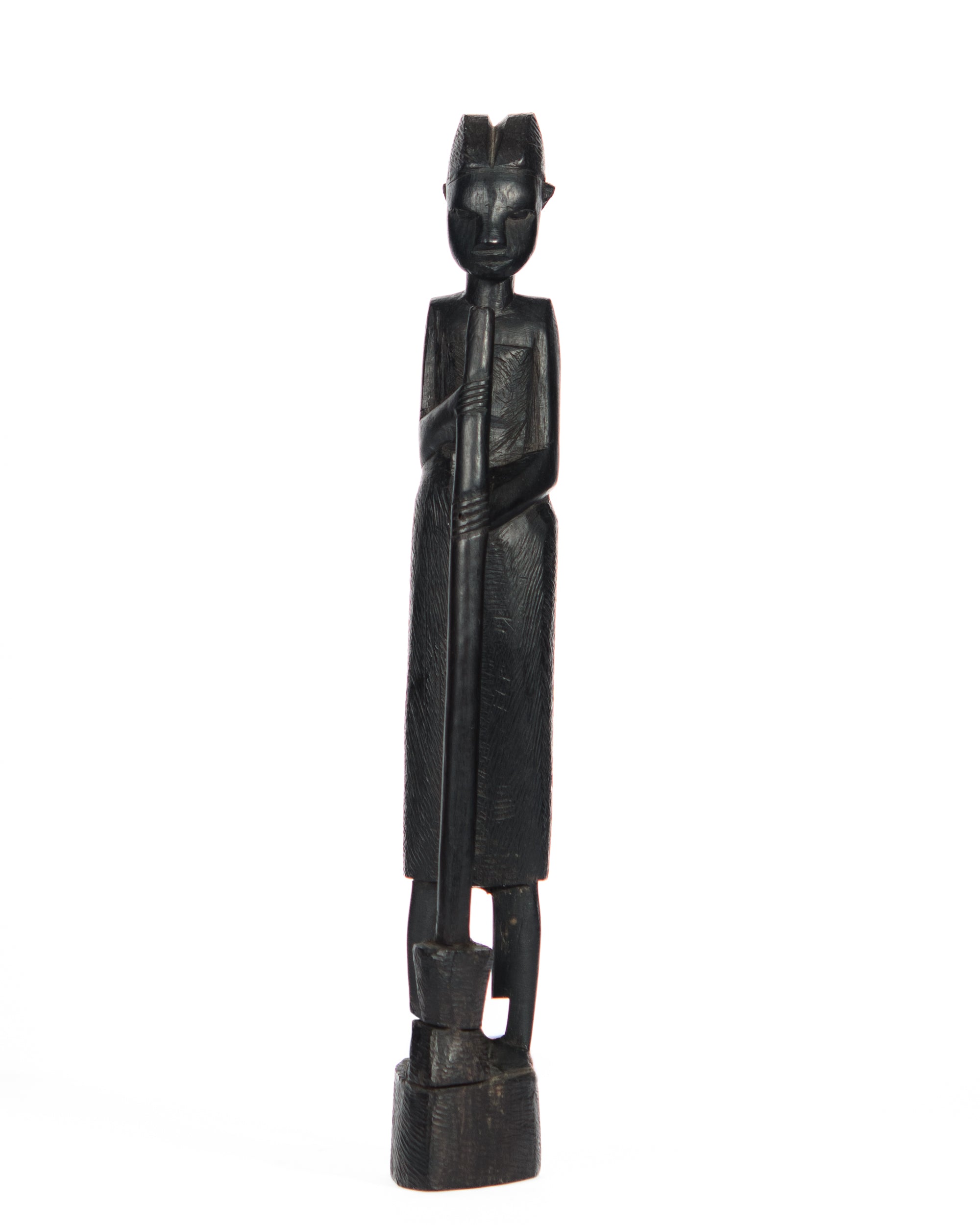 Hand Carved Village Warrior Woman Statue (shelf 9)