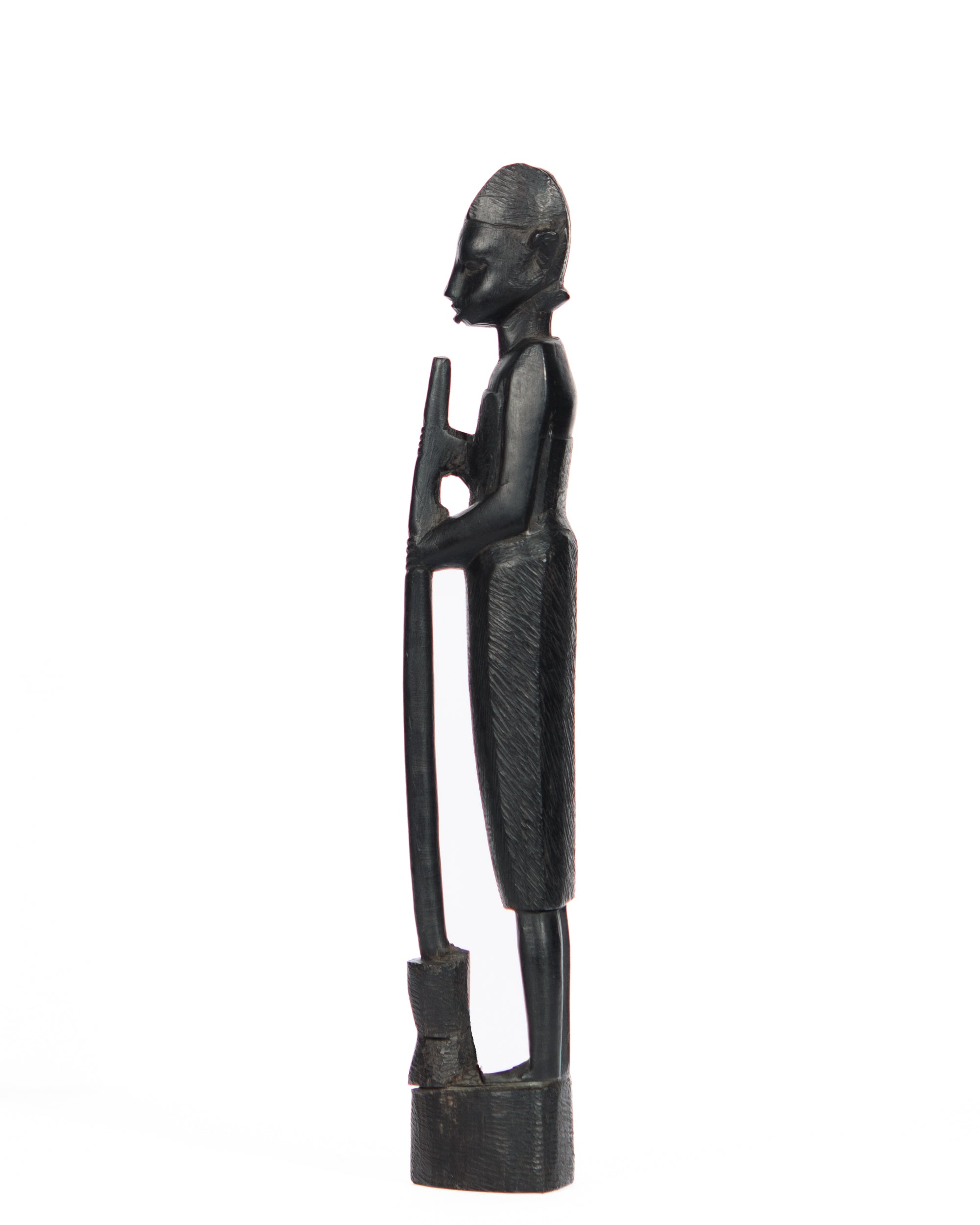 Hand Carved Village Warrior Woman Statue (shelf 9)