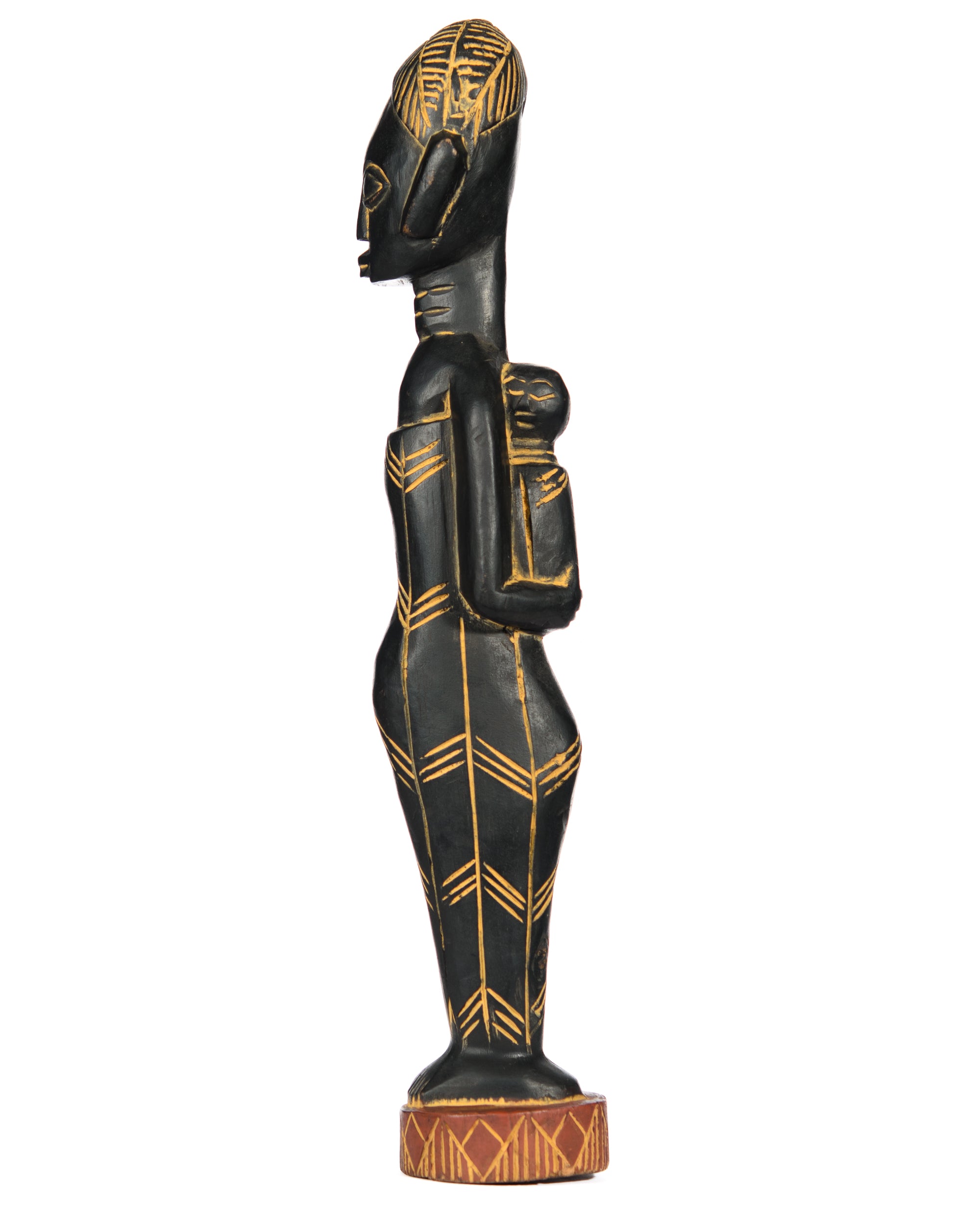 Hand Carved African Female Wood Doll Statue (shelf 7)