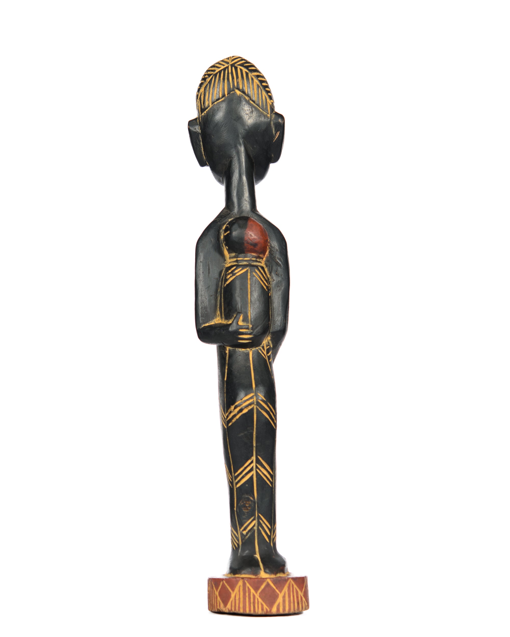 Hand Carved African Female Wood Doll Statue (shelf 7)