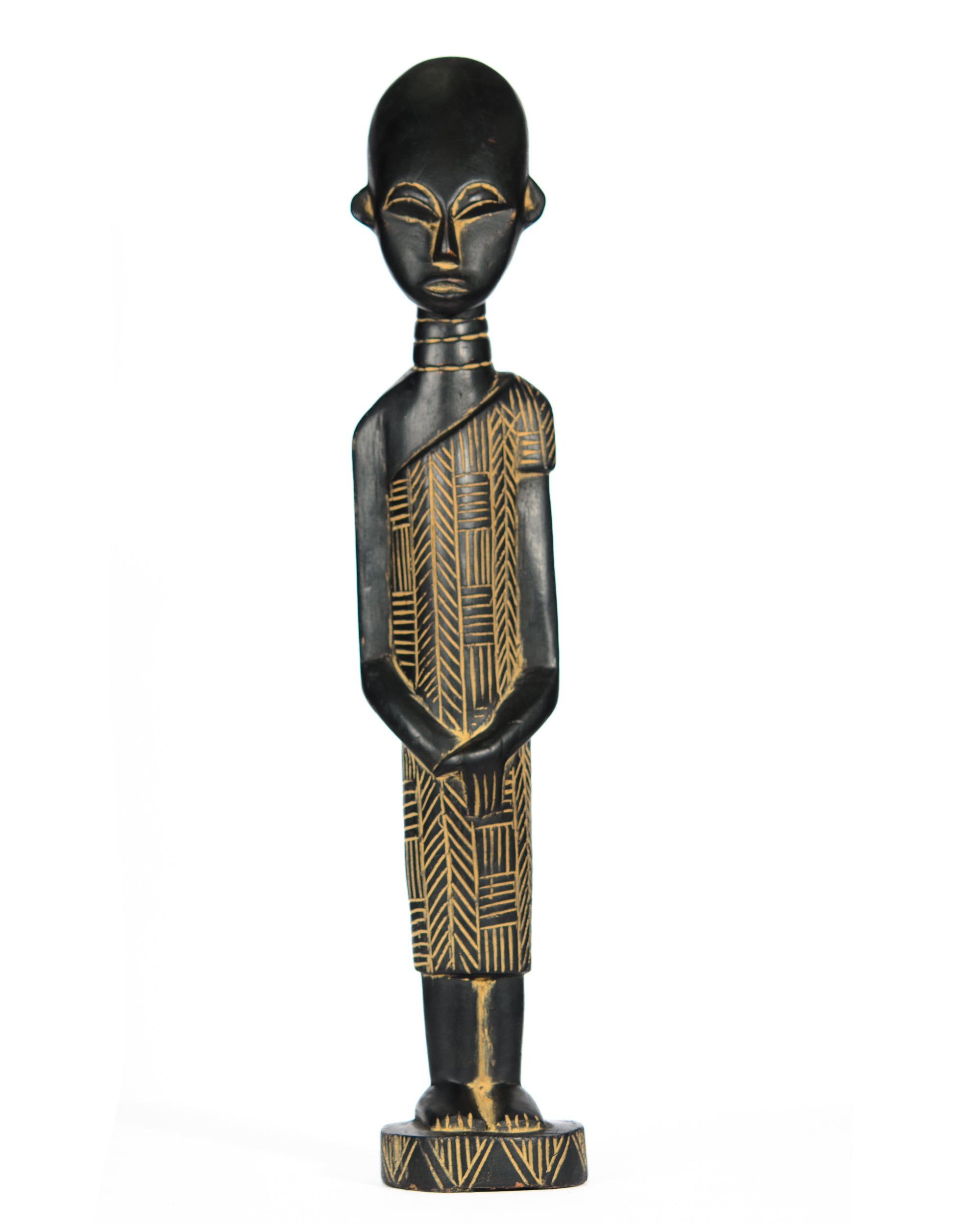 Hand Carved African Male Wood Doll Statue (shelf 7)
