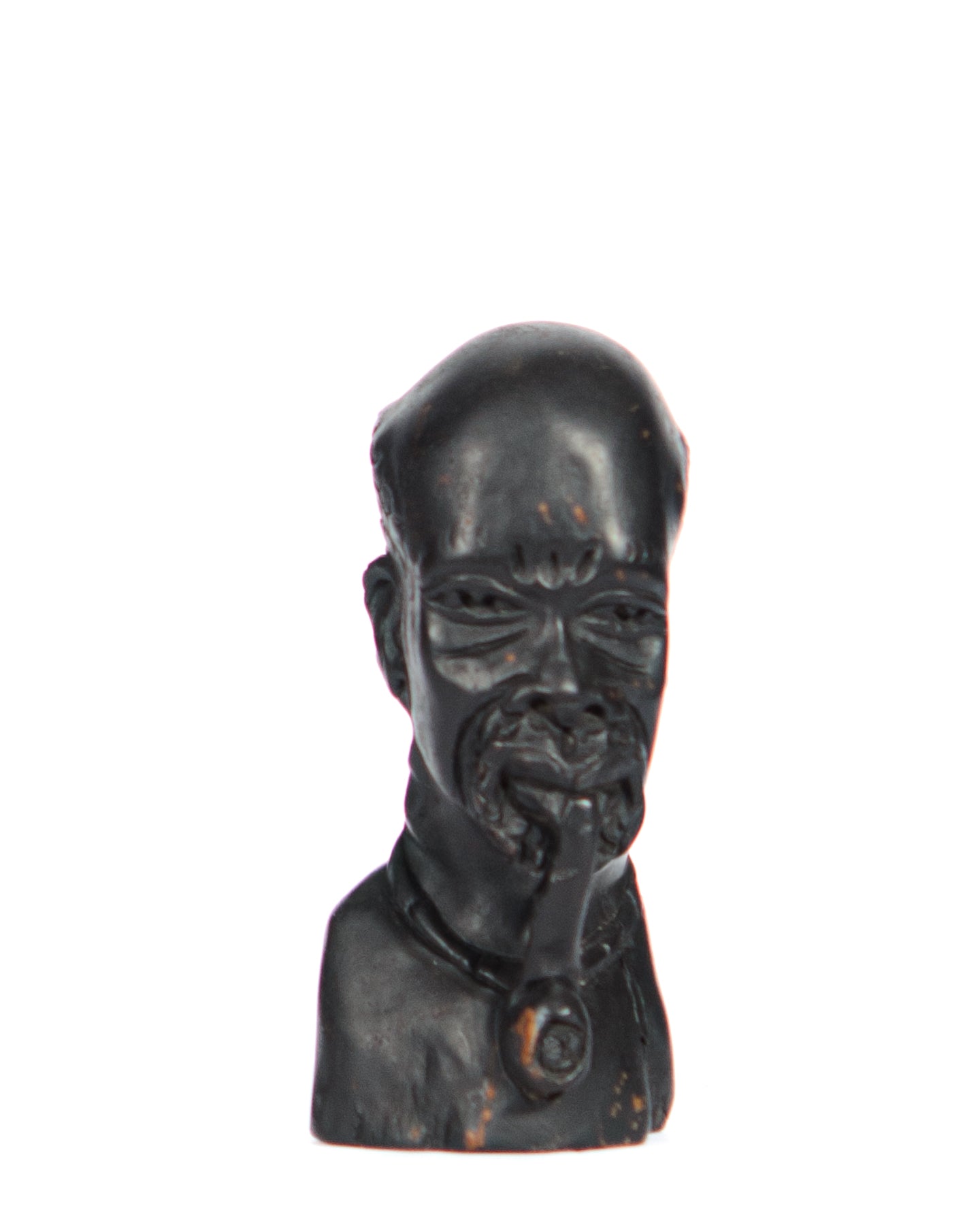 Hand Carved Small “Baba With Pipe” Bust (Shelf 12)