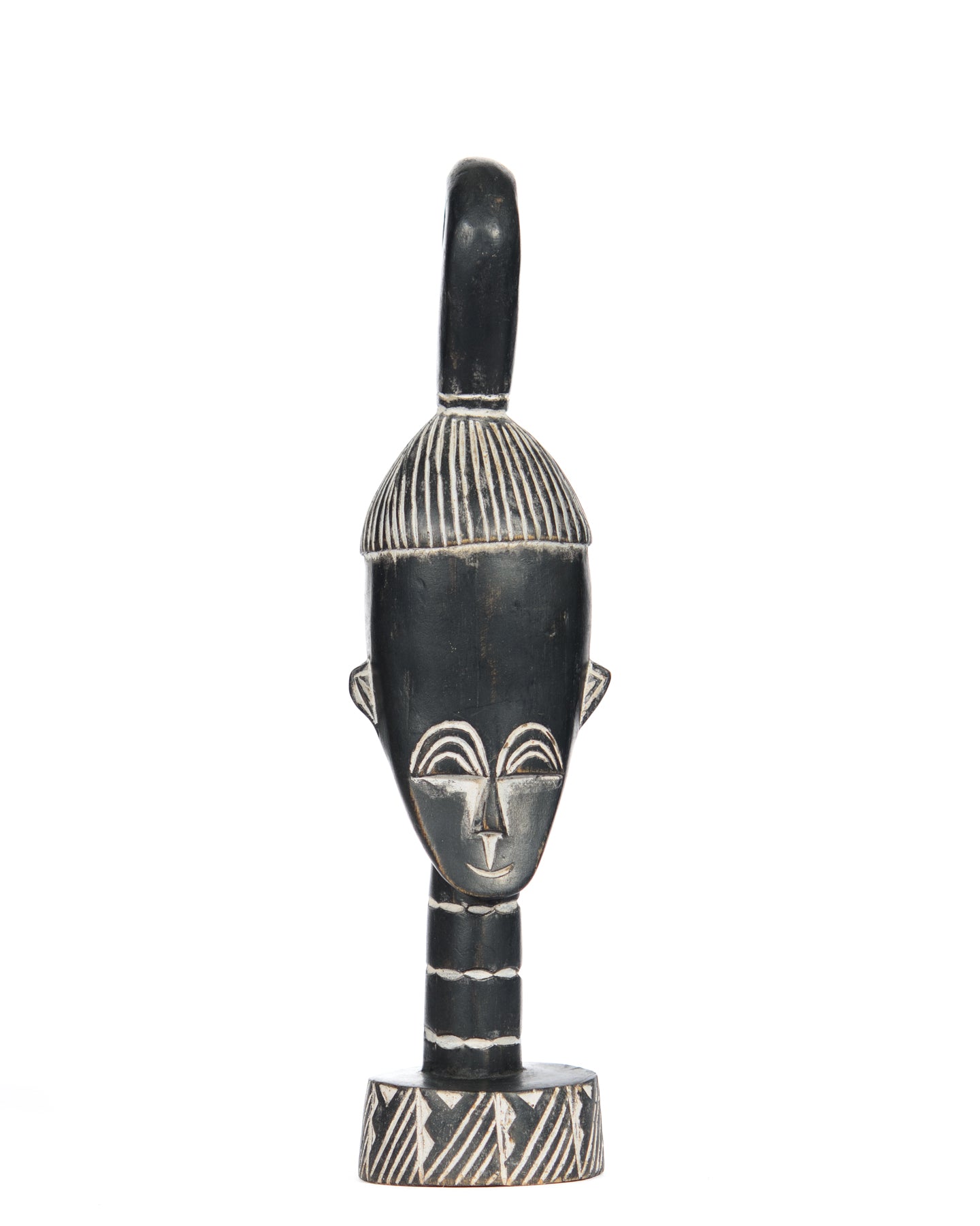 Hand Carved African Head Statue (Shelf 10)