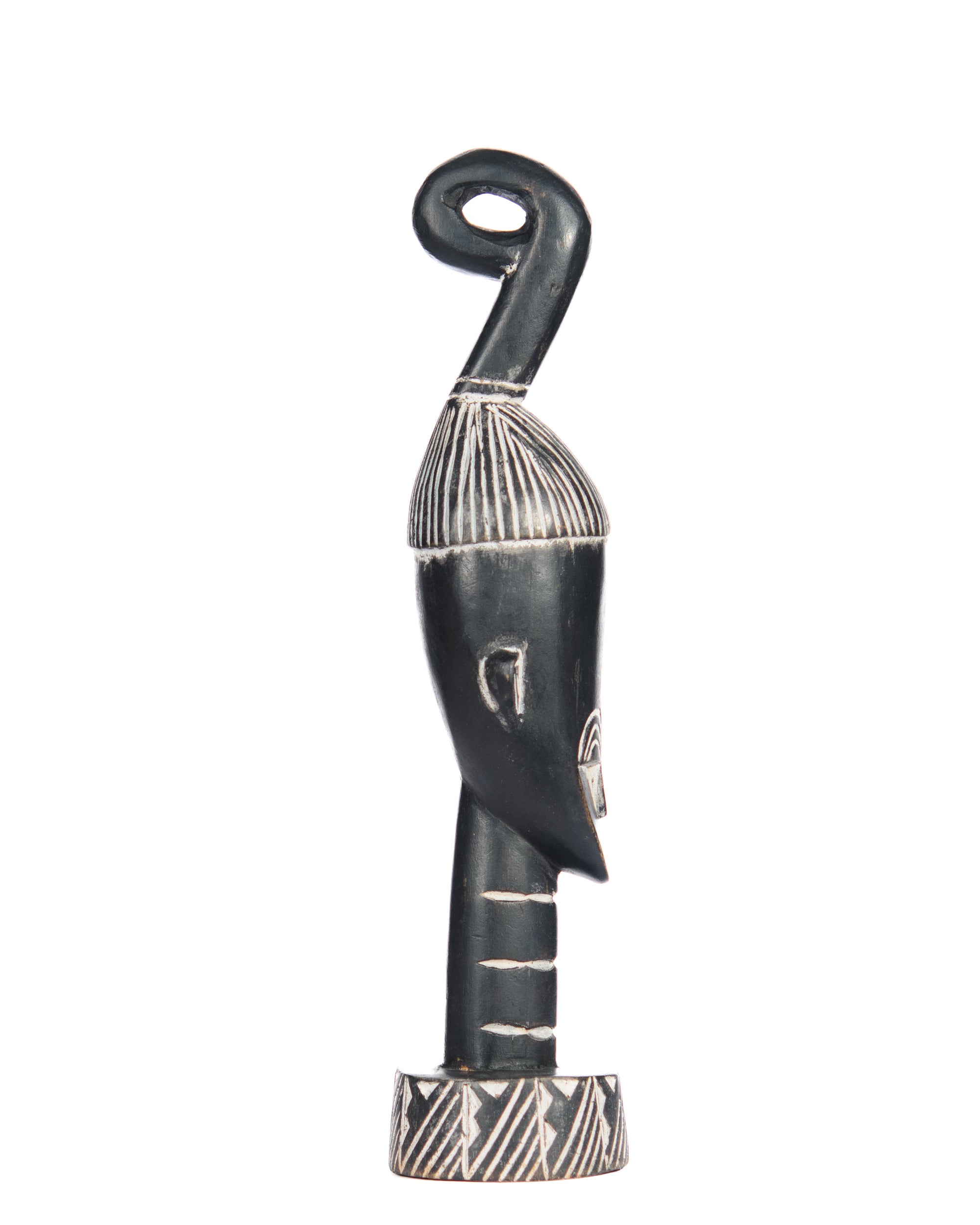 Hand Carved African Head Statue (Shelf 10)