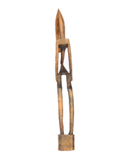 Hand Carved Light Brown Wooden Masked Male Statue (shelf 1*)