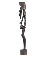 Hand Carved Dark Brown Wooden Female Masked Statue (shelf 1*)