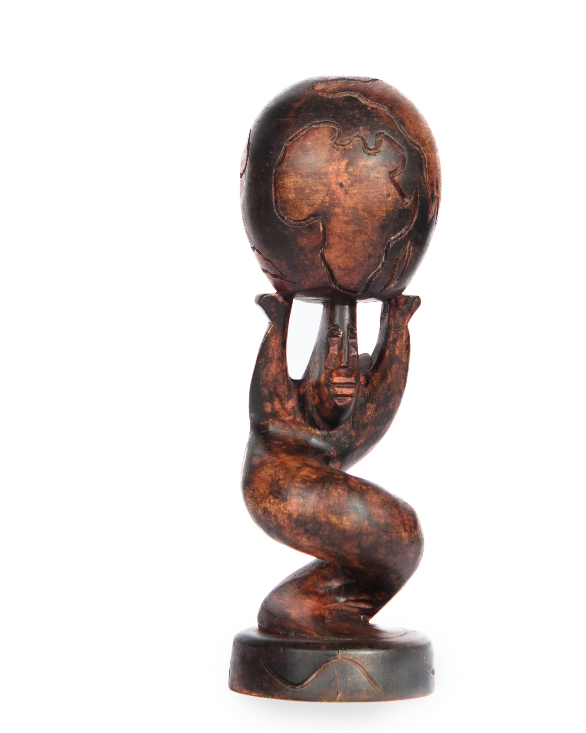 Hand Carved Medium Globe Statue (Shelf 3)