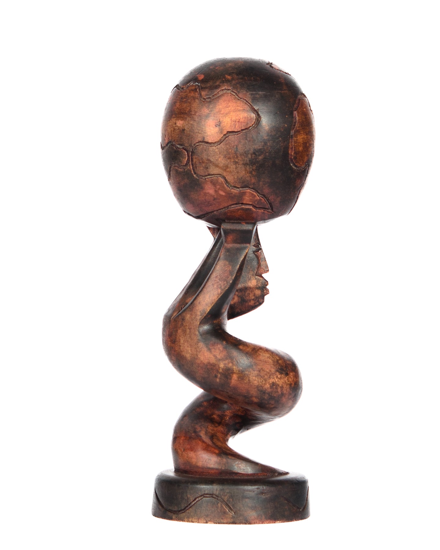 Hand Carved Medium Globe Statue (Shelf 3)