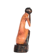 Hand Carved Sitting Woman Braiding Hair (Shelf 3)