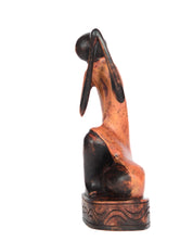 Hand Carved Sitting Woman Braiding Hair (Shelf 3)