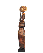 Hand Carved Village Woman Carrier Statue (Shelf 3)