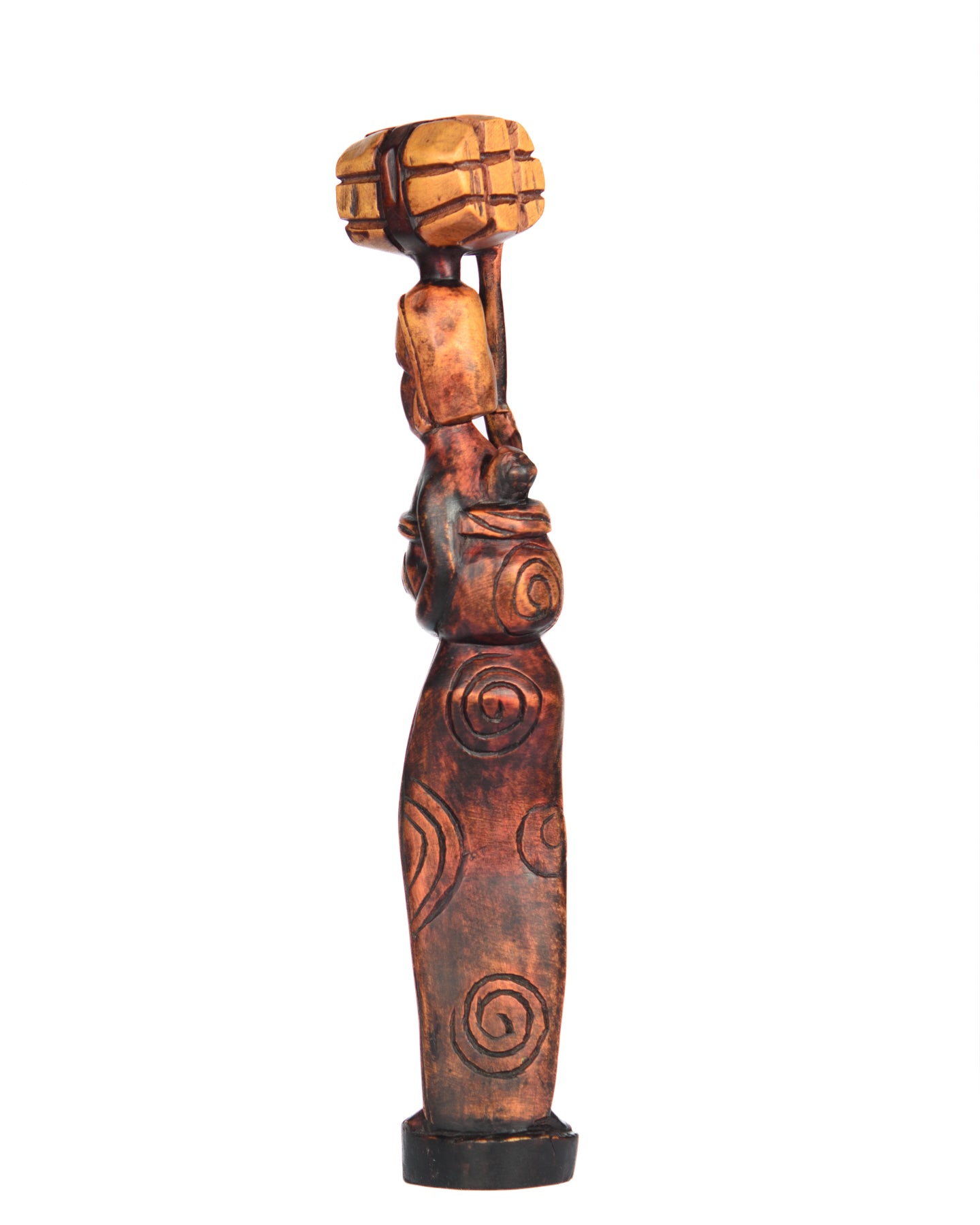 Hand Carved Village Woman Carrier Statue (Shelf 3)