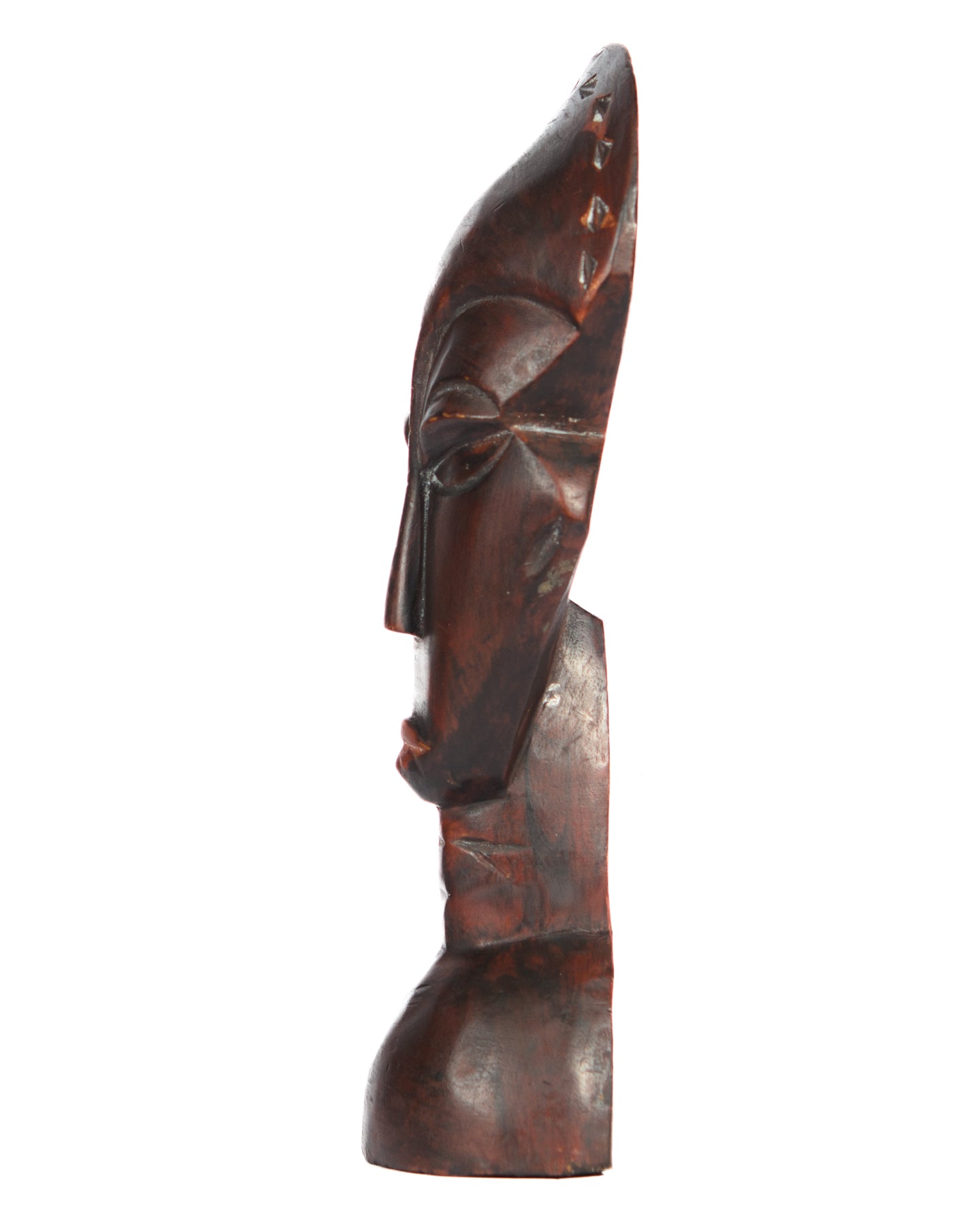Hand Carved Femme Mask w/short neck statue (shelf 5)
