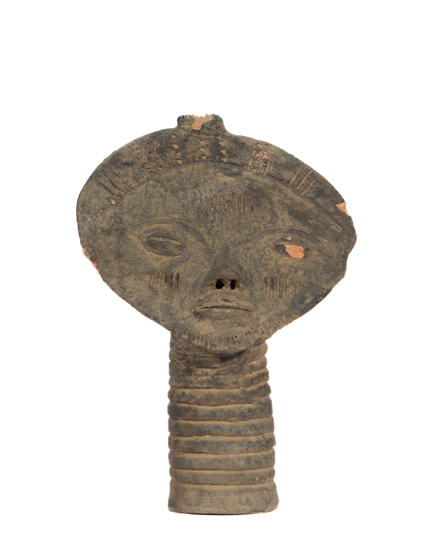 Terra Cotta Large Ceremonial Head Statue (Shelf 5)