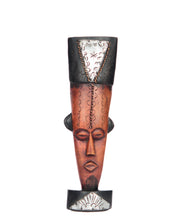 Hand Carved  Small African Mask on pedestal statue (shelf 5)
