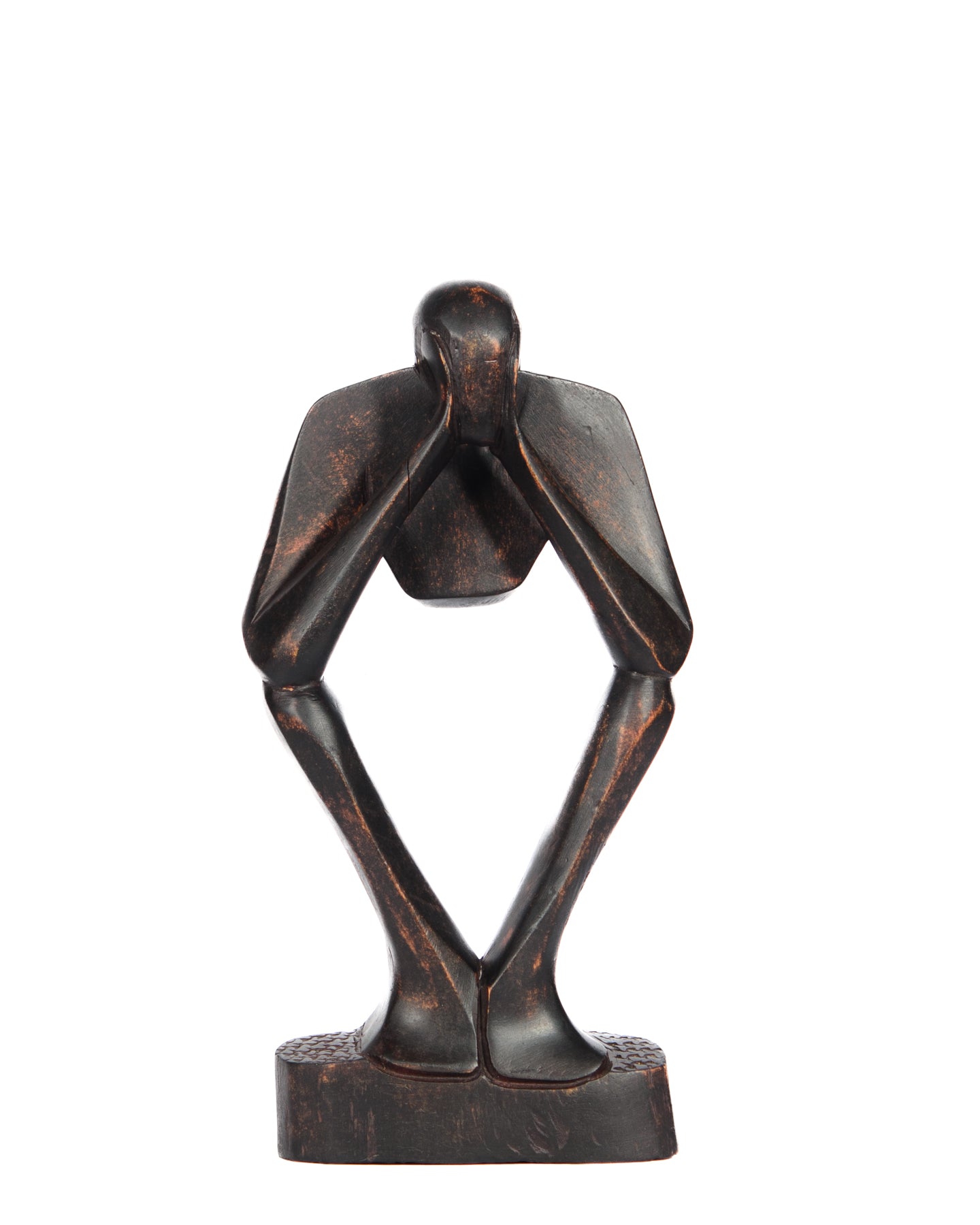 Hand Carved “Man With Hands On Face” Statue (shelf 2)