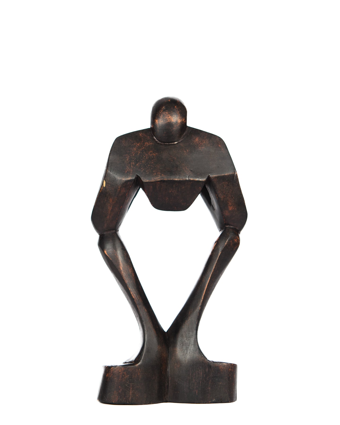 Hand Carved “Man With Hands On Face” Statue (shelf 2)