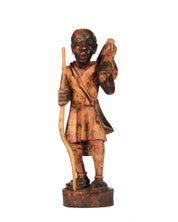 Hand Carved Village Man Hunter w/Walking stick Statue (shelf 4)