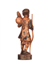 Hand Carved Village Man Hunter w/Walking stick Statue (shelf 4)