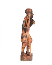 Hand Carved Village Man Hunter w/Walking stick Statue (shelf 4)