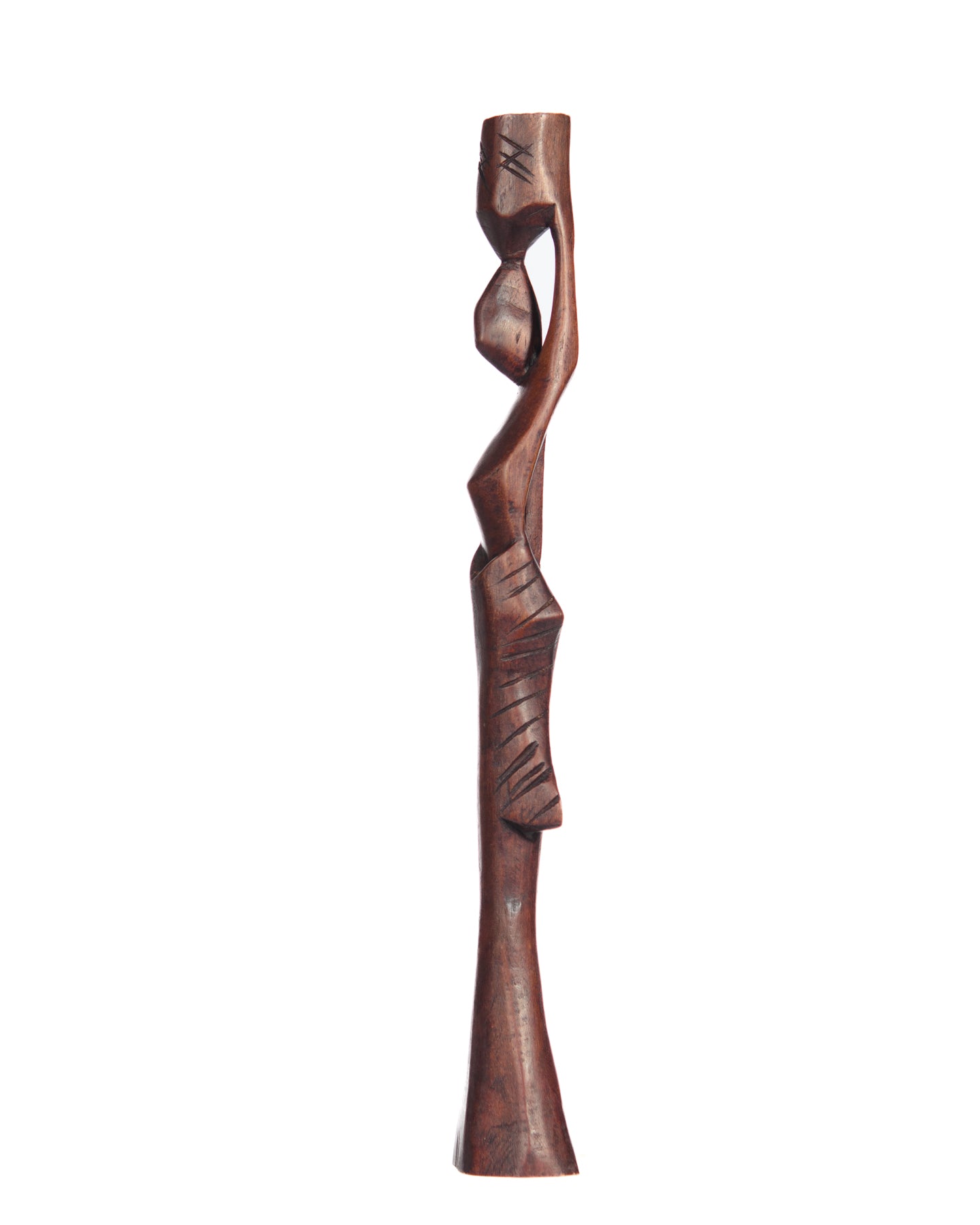 Hand Carved Slender Village Woman Water Bearer Statue (shelf 6)