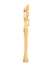 Hand Carved Slender Village Woman Fruit Bearer Statue (shelf 6)
