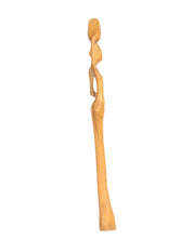 Hand Carved Slender Village Woman Fruit Bearer Statue (shelf 6)