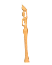Hand Carved Slender Village Woman Fruit Bearer Statue (shelf 6)