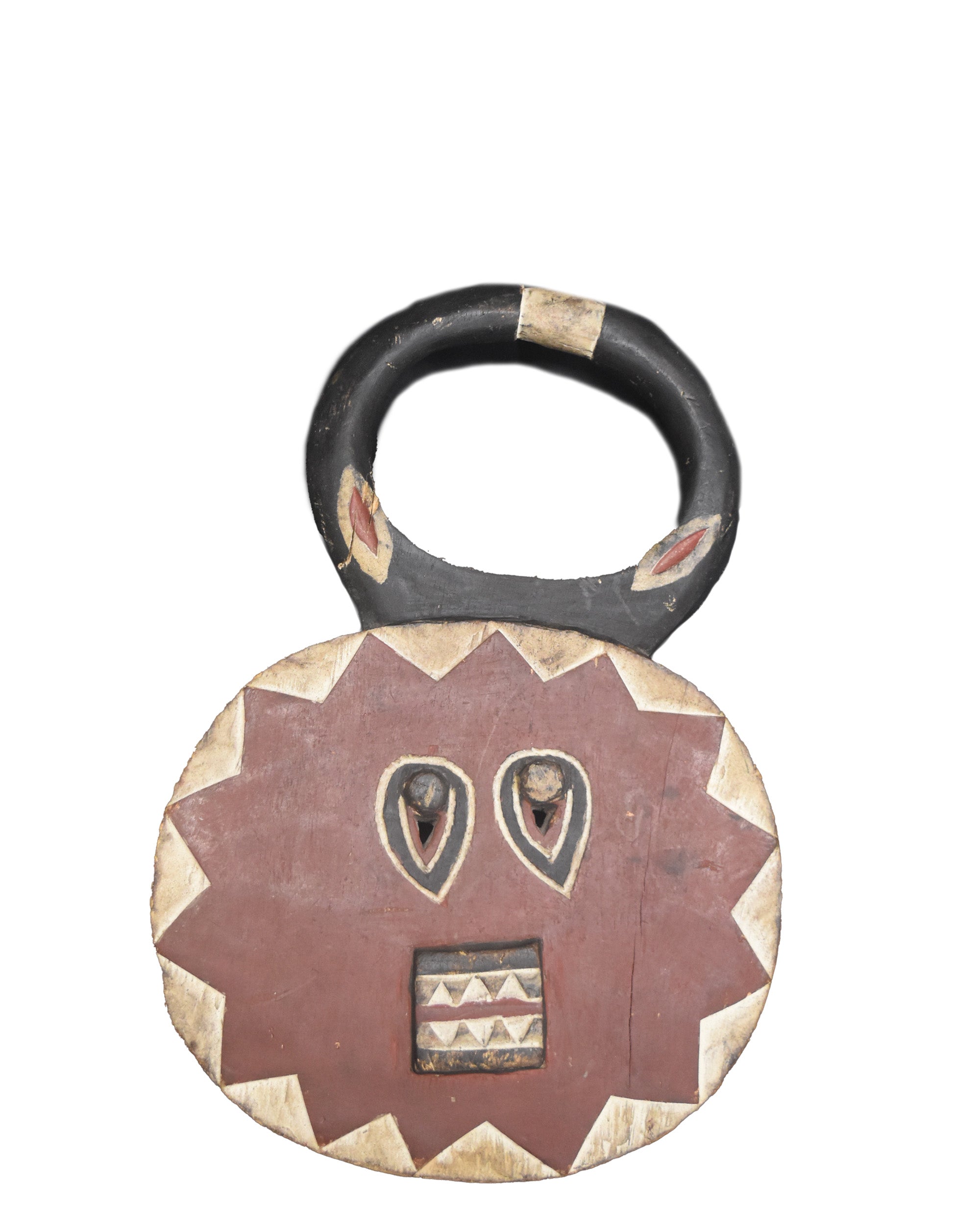 Hand carved Goli Mask (Maroon) (left hallway wall)