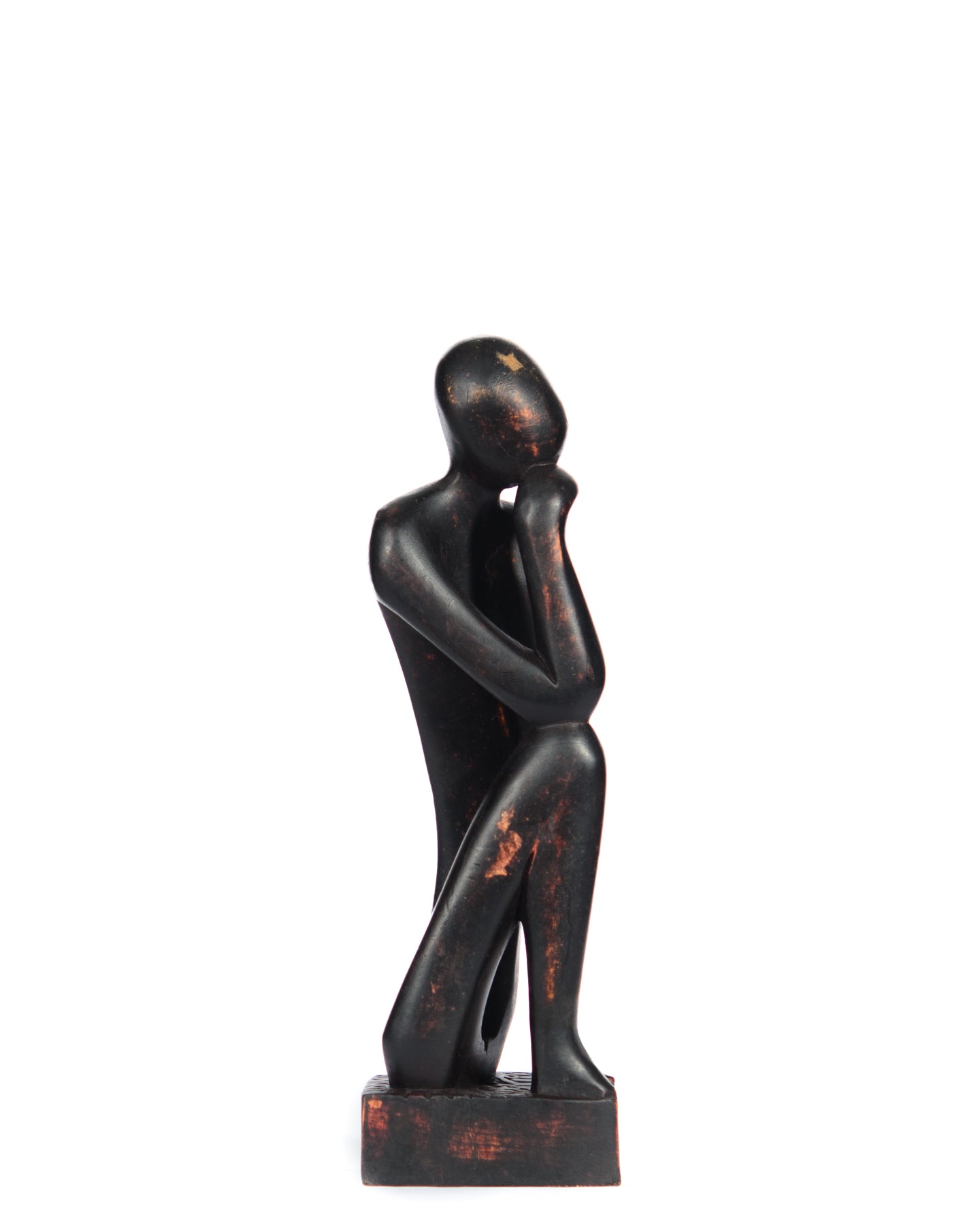 Hand Carved “Thinking Man” Statue (Shelf 12)
