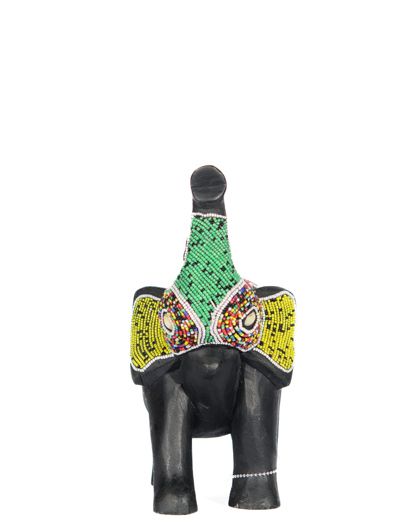 Hand Carved Beaded Elephant Accent (Shelf 11)