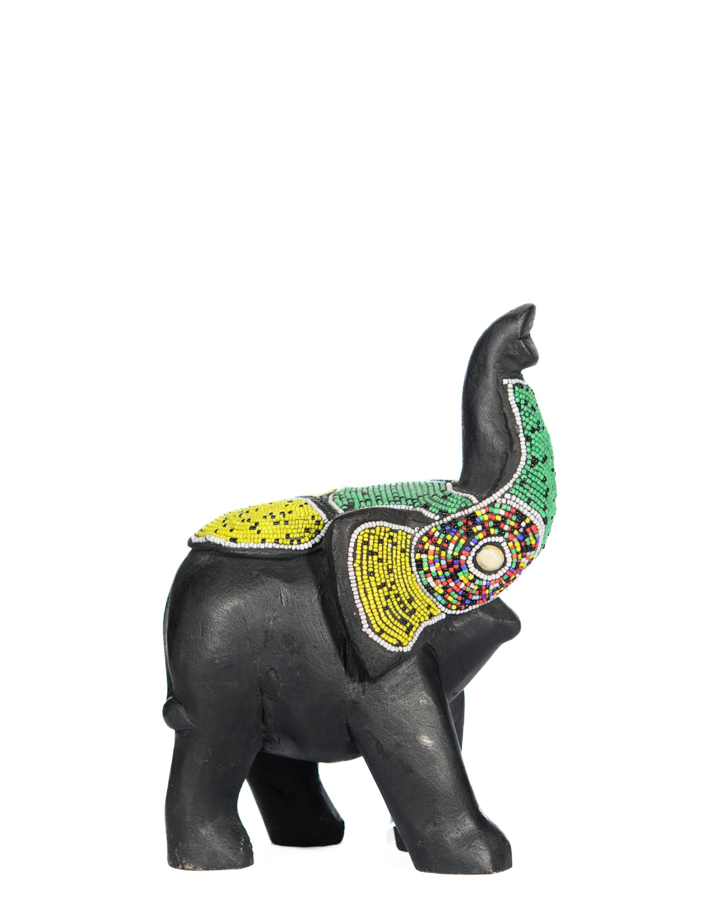 Hand Carved Beaded Elephant Accent (Shelf 11)