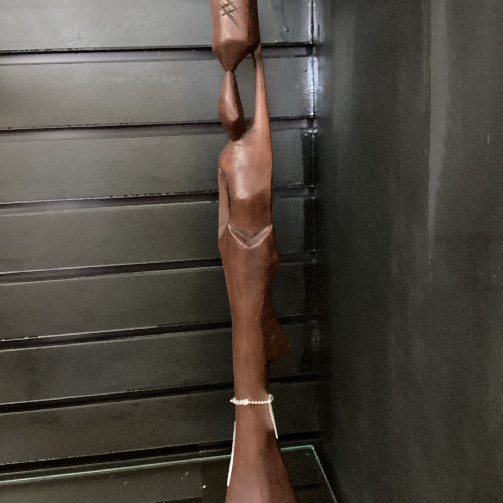 Hand Carved Slender Village Woman Water Bearer Statue (shelf 6)