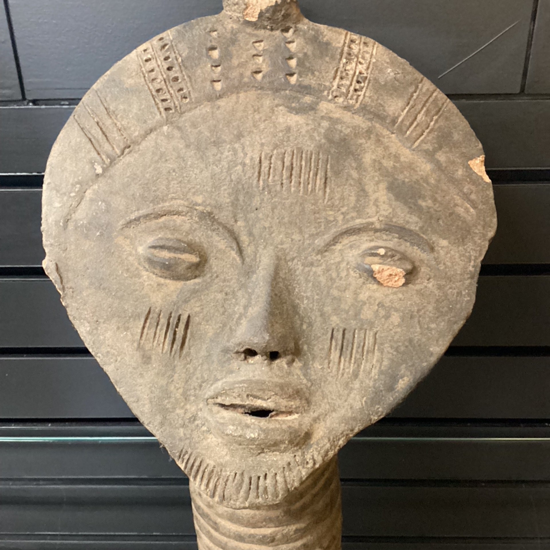 Terra Cotta Large Ceremonial Head Statue (Shelf 5)