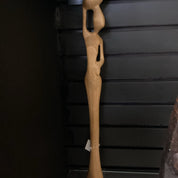 Hand Carved Slender Village Woman Fruit Bearer Statue (shelf 6)