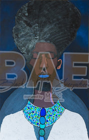 Navy background male canvas painting