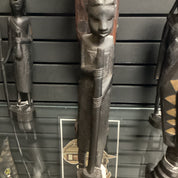 Hand Carved Village Warrior Woman Statue (shelf 9)