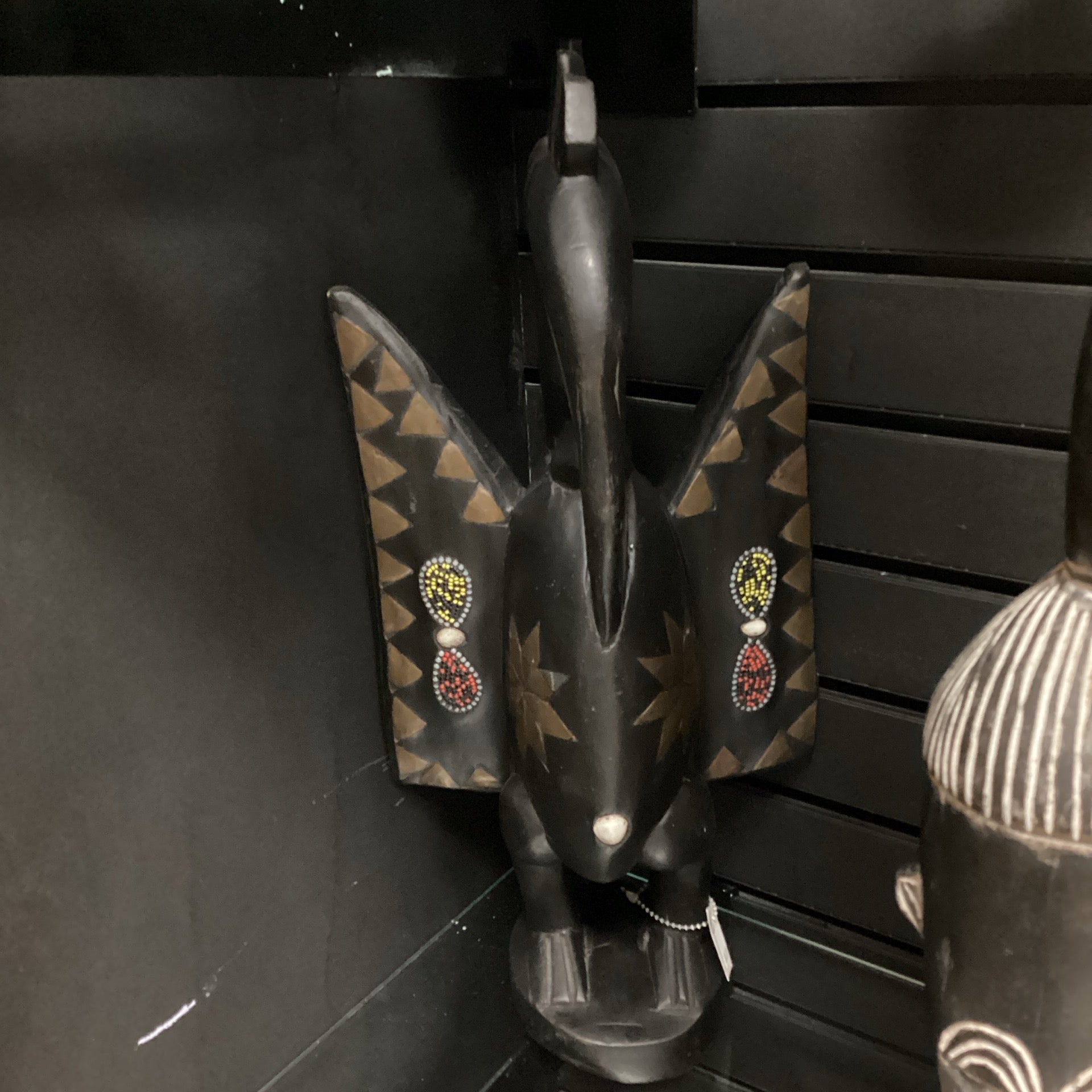 Hand Carved Large African Standing Bird Statue (shelf 10)
