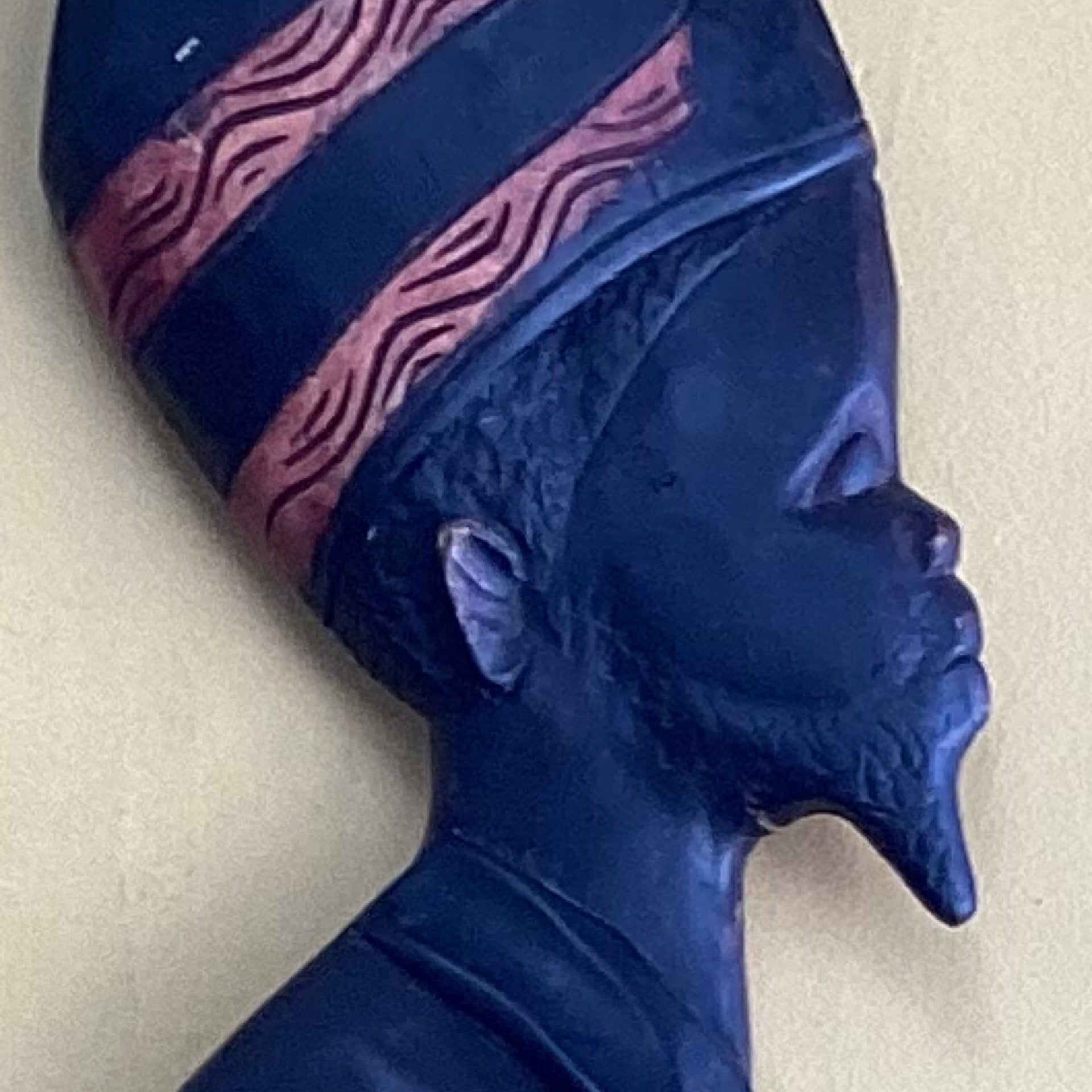 Hand Carved Elongated Village Man wall hanging