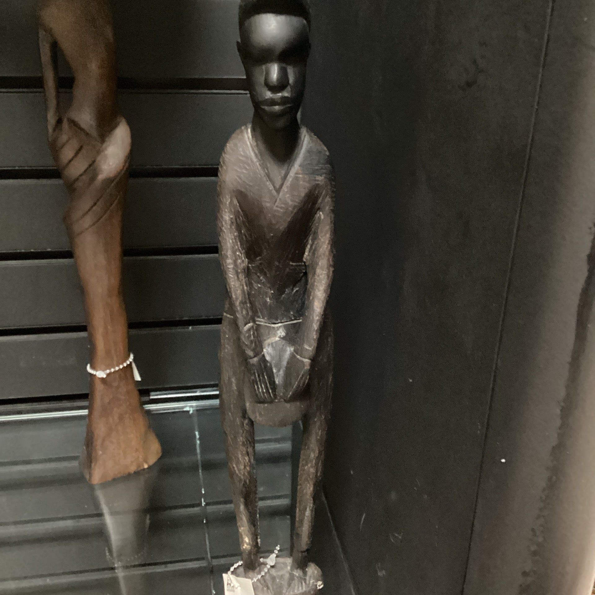 Hand Carved Village Boy w/ drum Statue (Shelf 12)