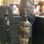 Hand Carved African Female Wood Doll Statue (shelf 7)